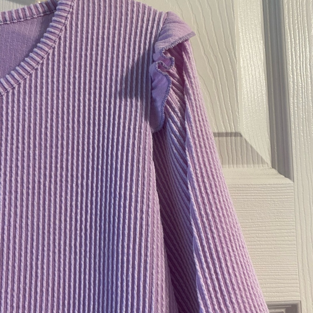 Purple Ribbed Top - Picture 3 of 4